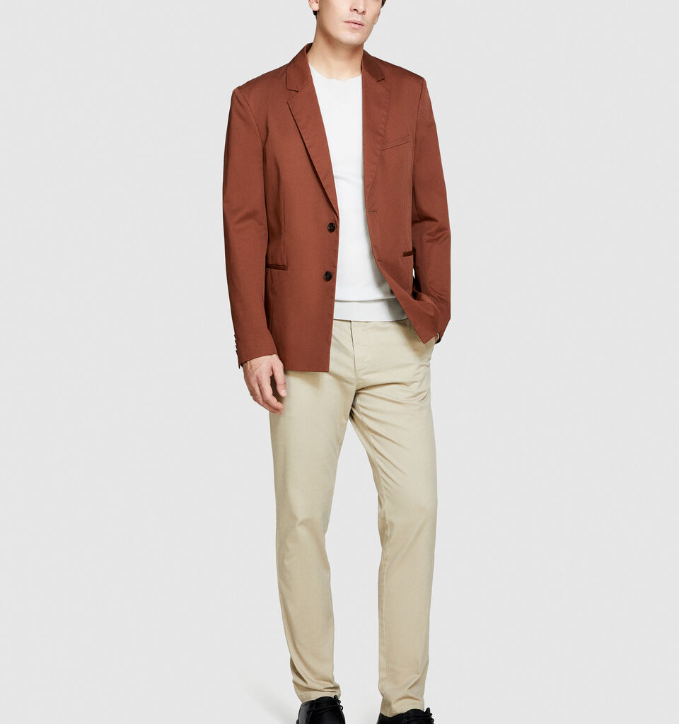 Printed chinos - men's chino trousers - Beige | Sisley image number 1